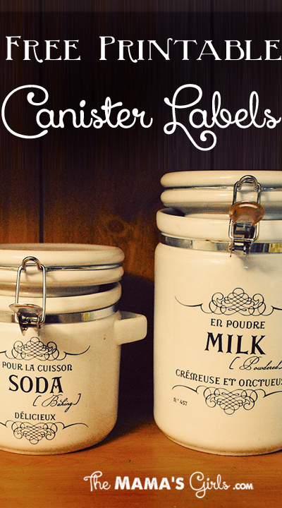 Free Printable Kitchen Canister Labels