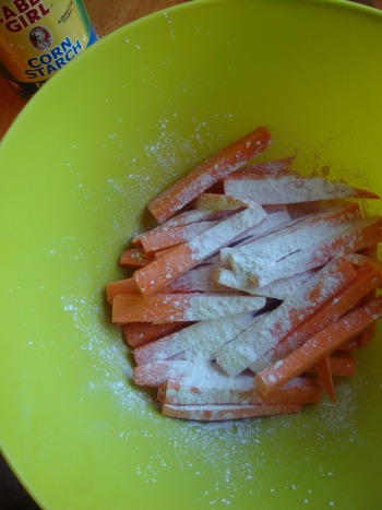 cornstarch on sweet potato fries-