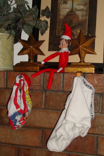 elf on the shelf hangs underwear