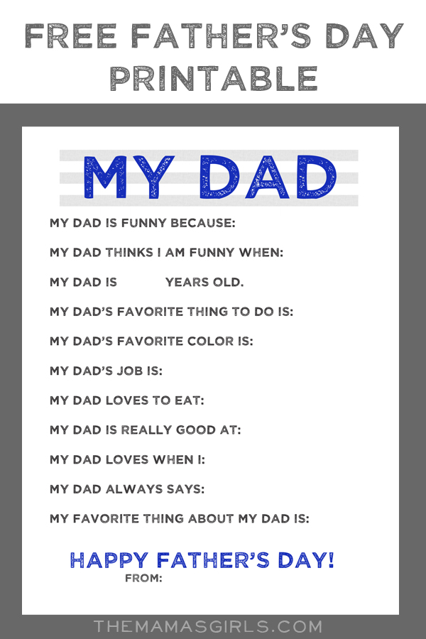 Free Father’s Day Printable