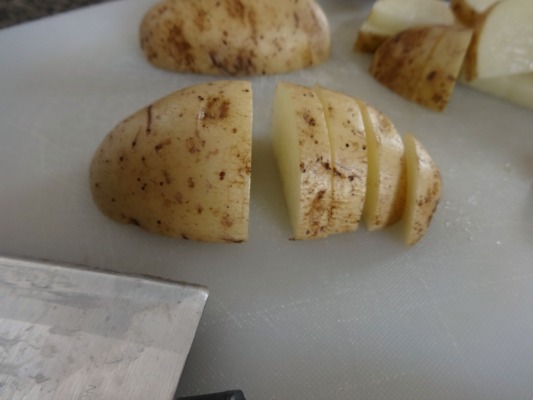 Sliced Potatoes for Zuppa Toscana