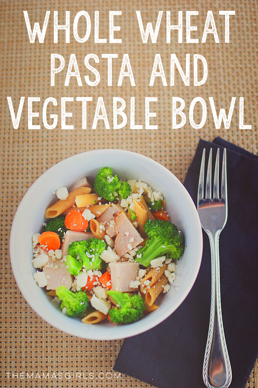 whole wheat pasta and vegetable bowl