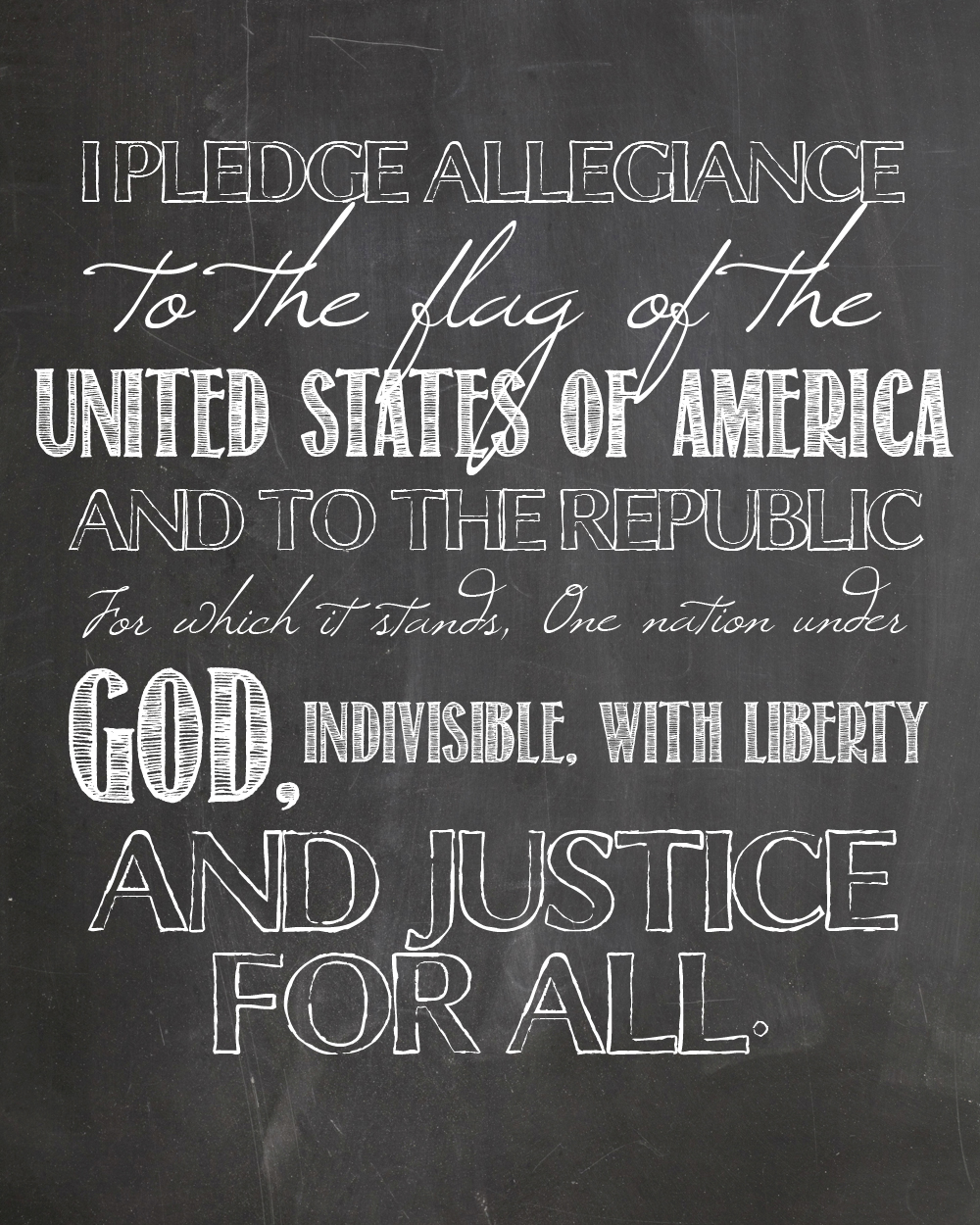 Pledge of Allegiance FREE PRINTABLE