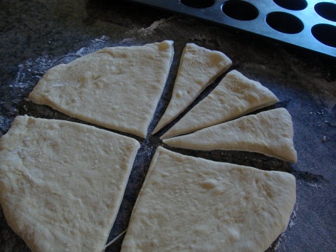 12 inch circle of dough-
