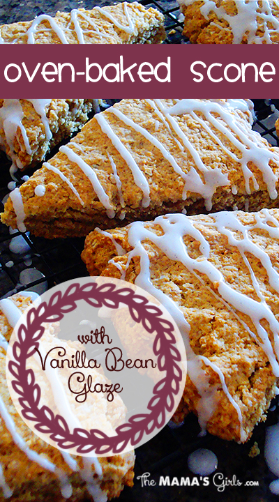 Oven-baked scone with Vanilla Bean Glaze