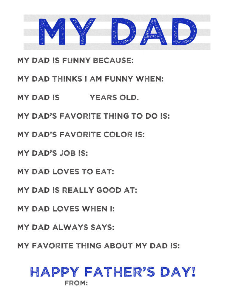 My Dad...Free Father's Day Printable