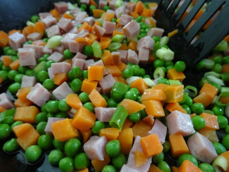 Ham and Vegetables for Ham Fried Rice