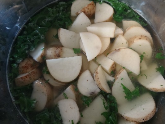 Potatoes and Kale for Zuppa Toscana