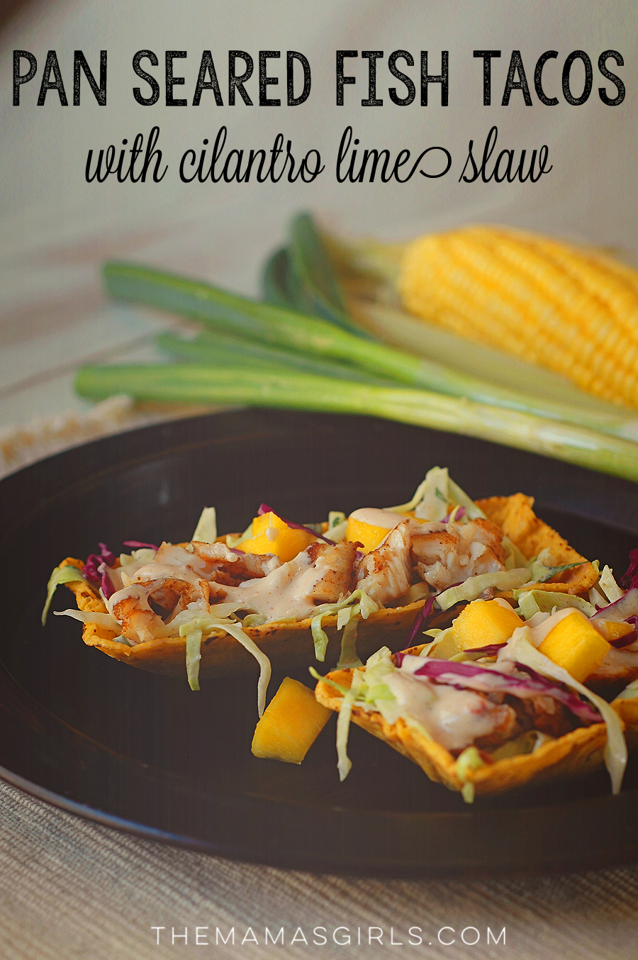 Pan Seared Fish Tacos with Cilantro Lime Slaw-