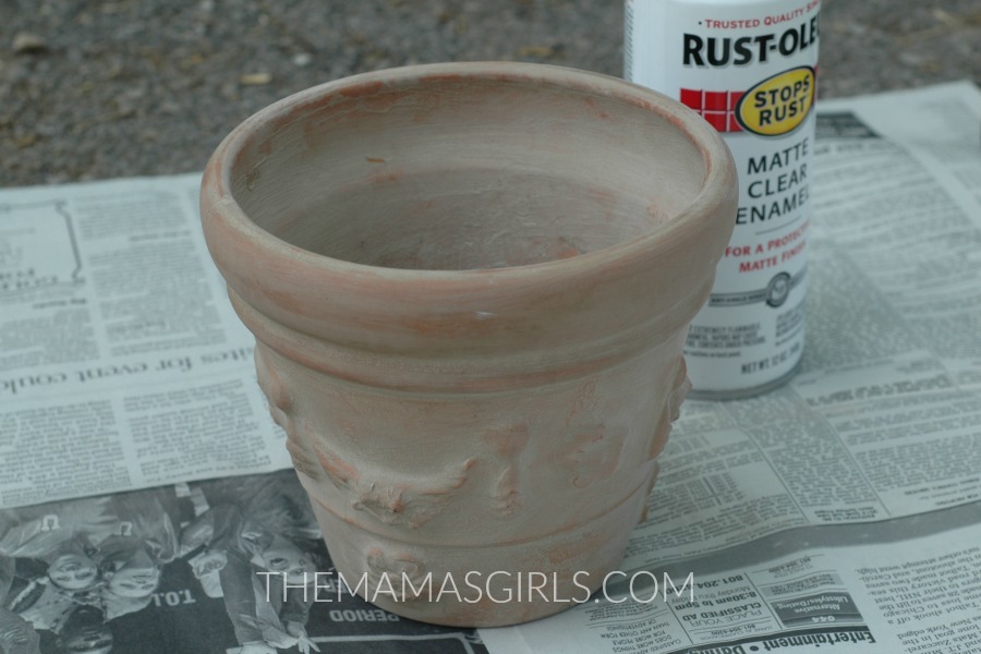 Terra Cotta Pot aged with Garden Lime - themamasgirls.com